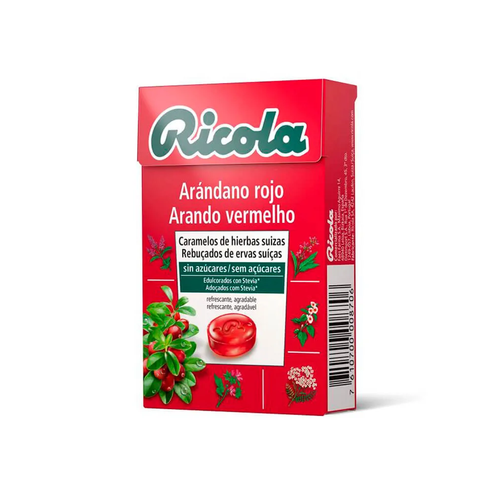 Ricola Arándanos Rojos Caramelos Sin Azúcares 50 gr | Bonsanté
