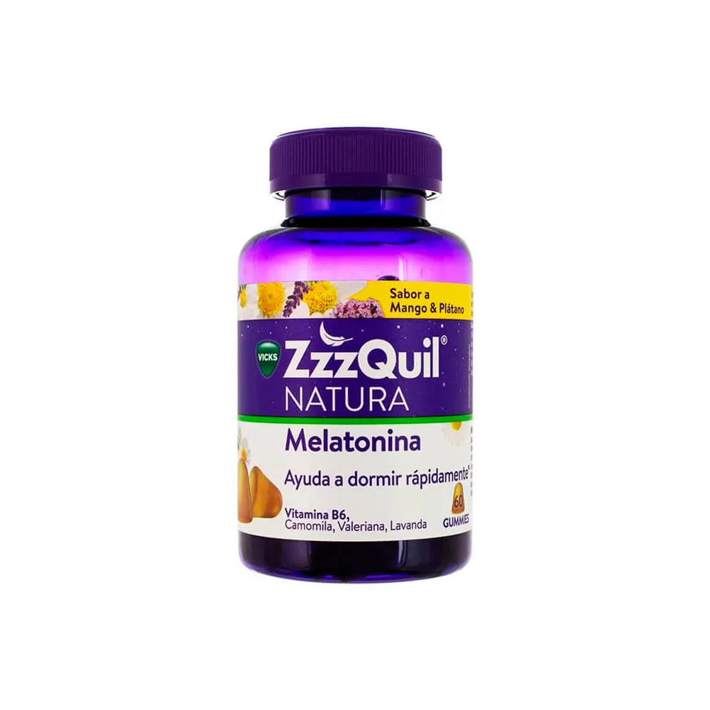 Vicks Zzzquil Natura melatonina mango y plátano 60 gominolas | Bonsanté
