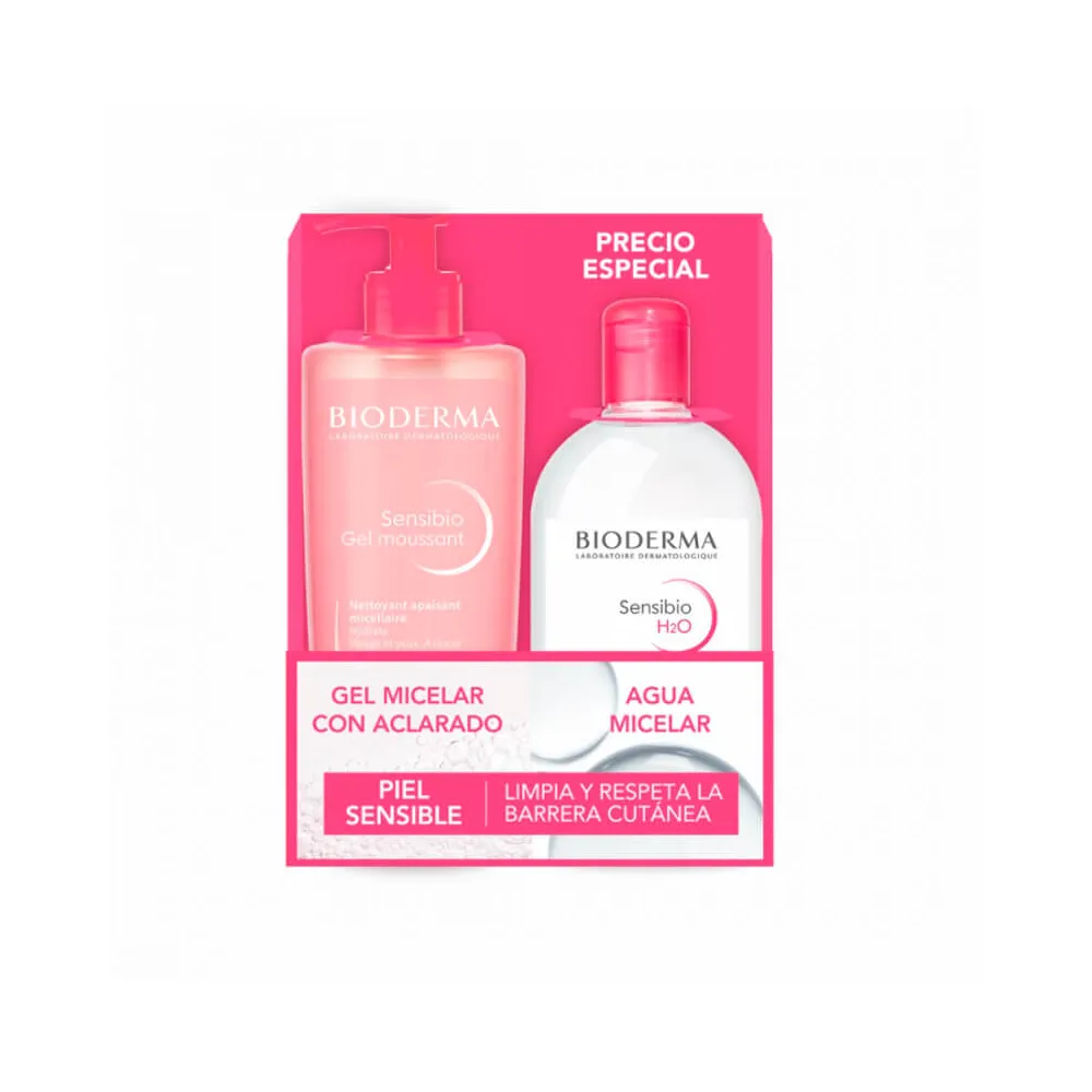 Bioderma Pack Sensibio Gel Moussant 500 ml + Sensibio H2O Solución Micelar 500 ml | Bonsanté