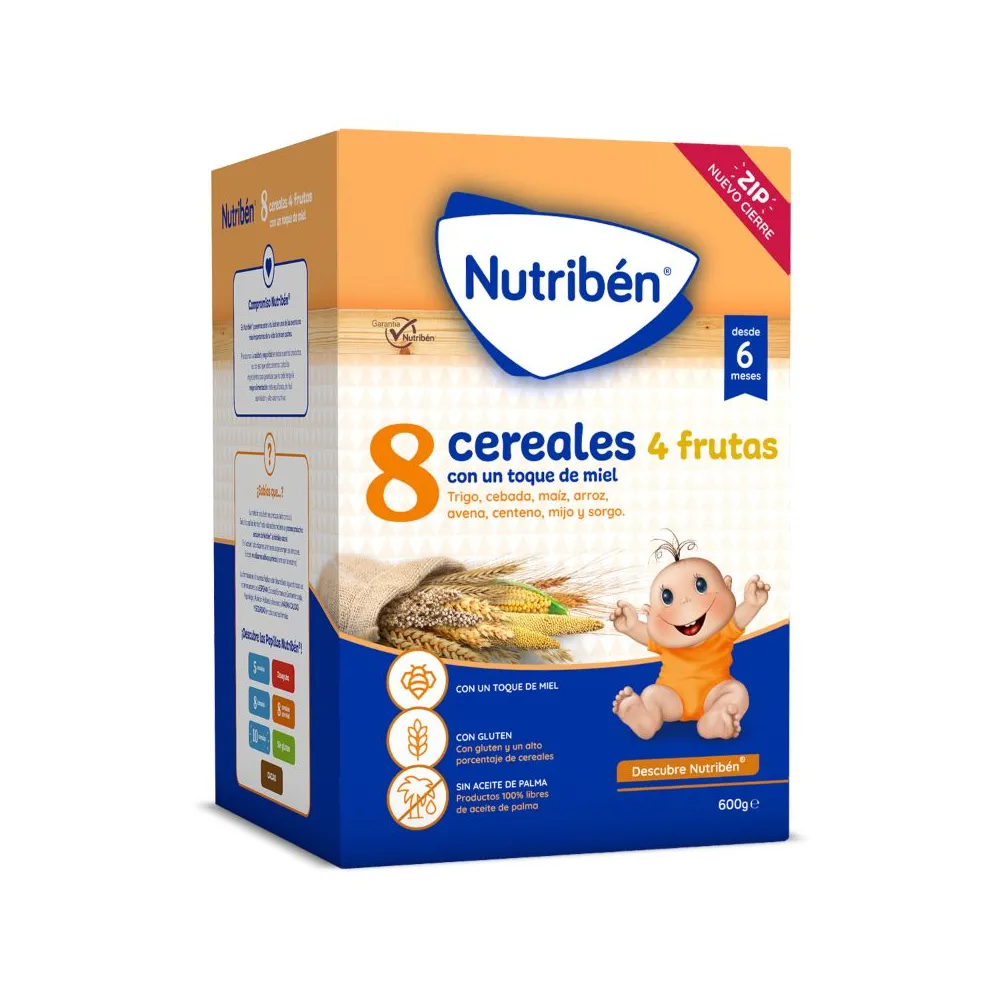 Nutriben 8 Cereales, Miel Y 4 Frutas 600 gr | Bonsanté