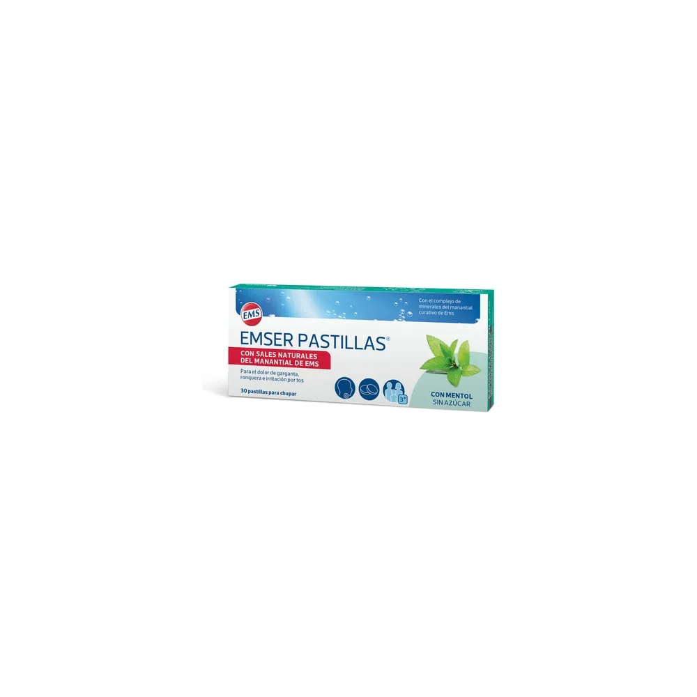 EMSER Pastillas Garganta Menta Sin Azúcar 30 Unidades | Bonsanté