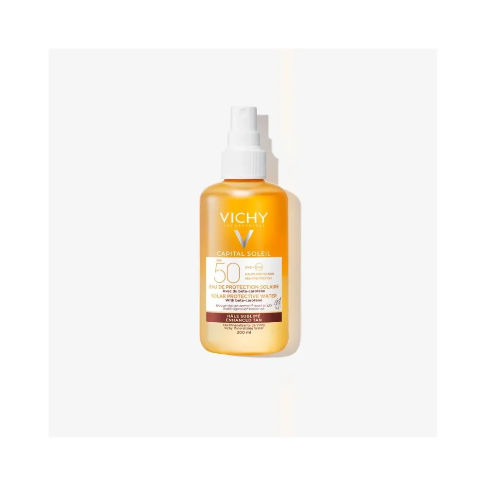 Vichy Capital Soleil Agua De Protección Solar y Luminosidad SPF50 200 ml | Bonsanté