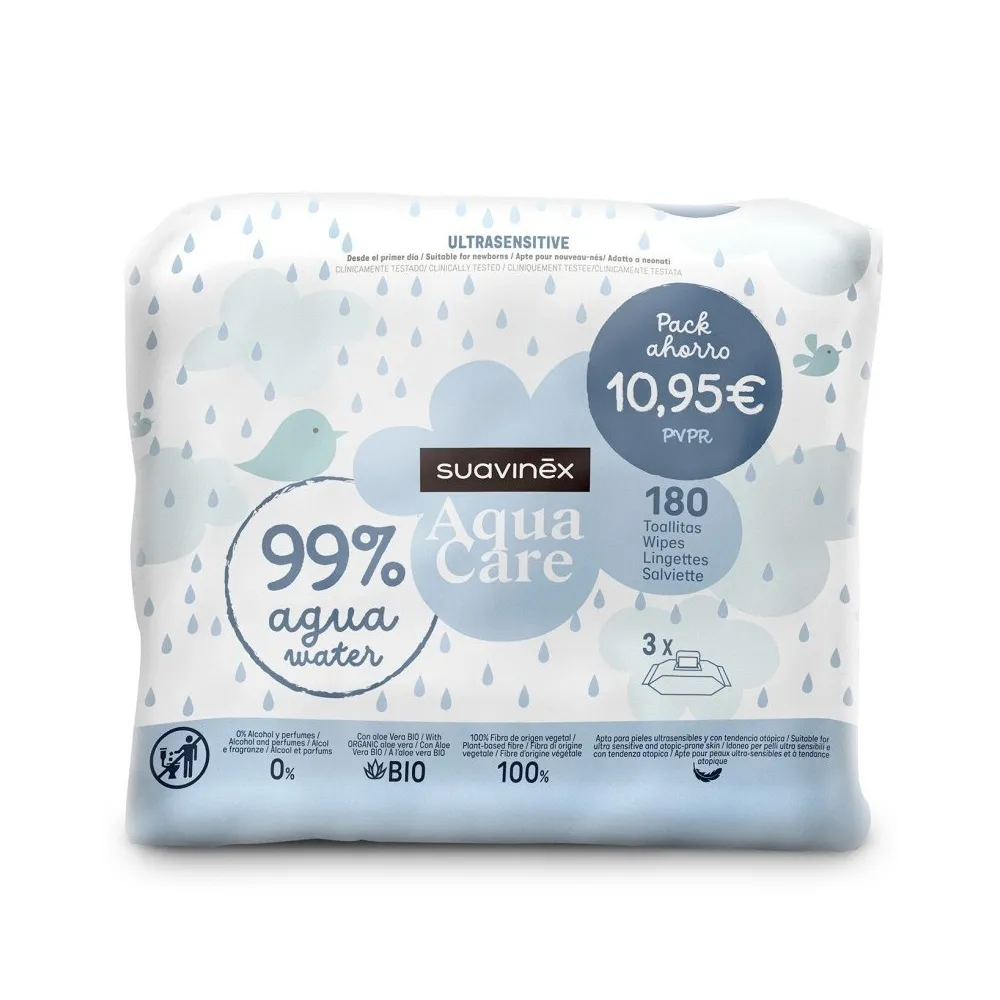 Suavinex Toallitas Aqua Care 180 uds | Bonsanté