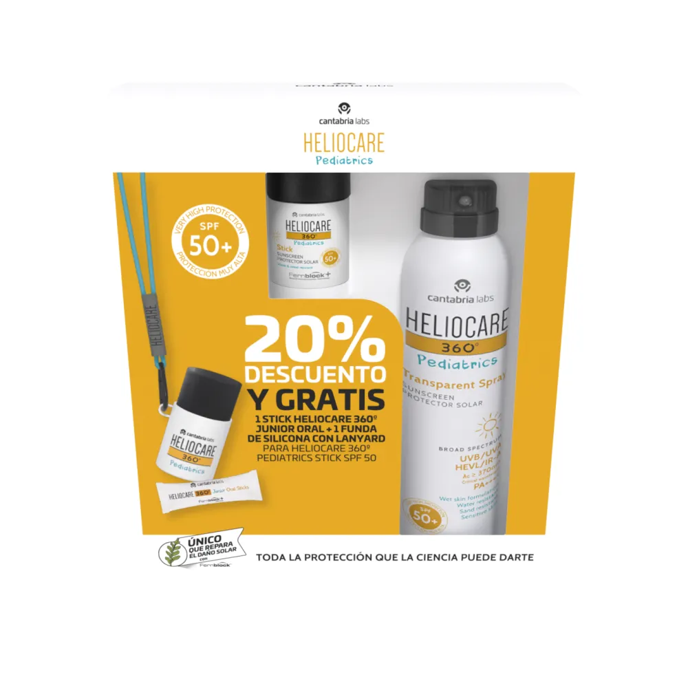 Pack Niños Heliocare 360° Pediatrics Stick 50 Ml + Transparent Spray SPF50+ 200 Ml | Bonsanté