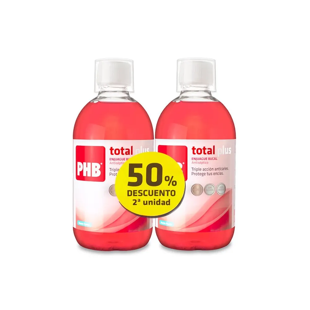PHB Duplo Enjuague Bucal Total Plus 2x500 Ml | Bonsanté