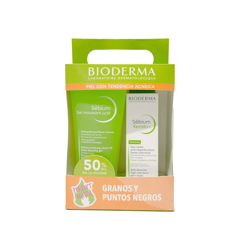 Bioderma Pack Granos y Puntos Negros Sebium Actif 200Ml + Sebium Kerato 30Ml | Bonsanté