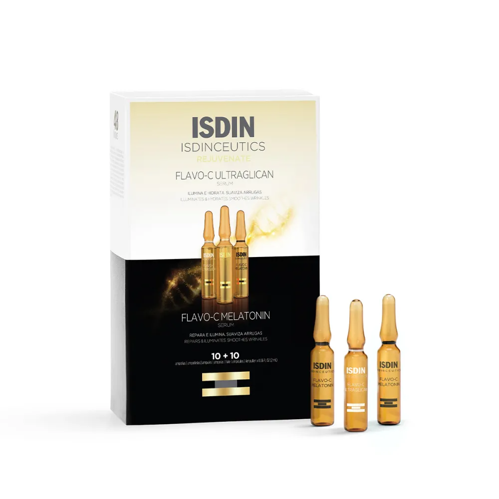 Isdin Isdinceutics D&N Flavo-C Ultraglican + Flavo-C Melatonin 10+10 Ampollas | Bonsanté