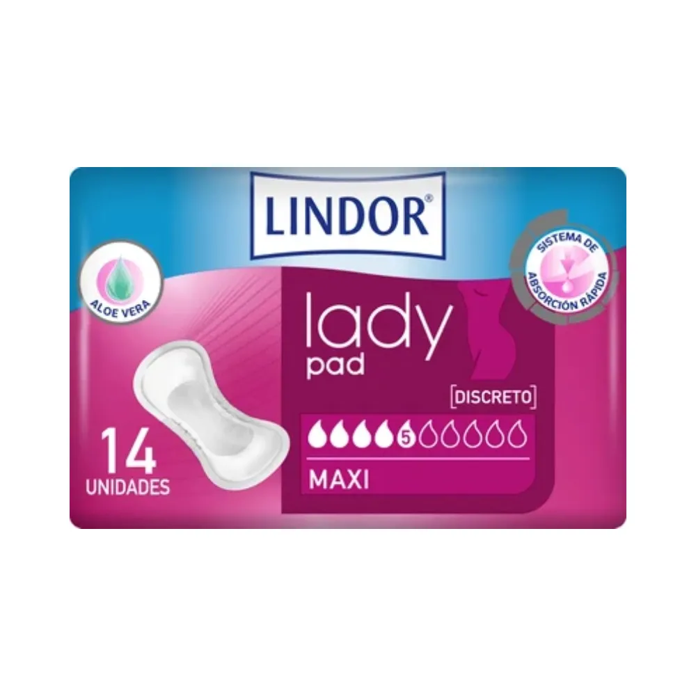 Lindor Compresas Lady Maxi 5 Gotas 14uds | Bonsanté