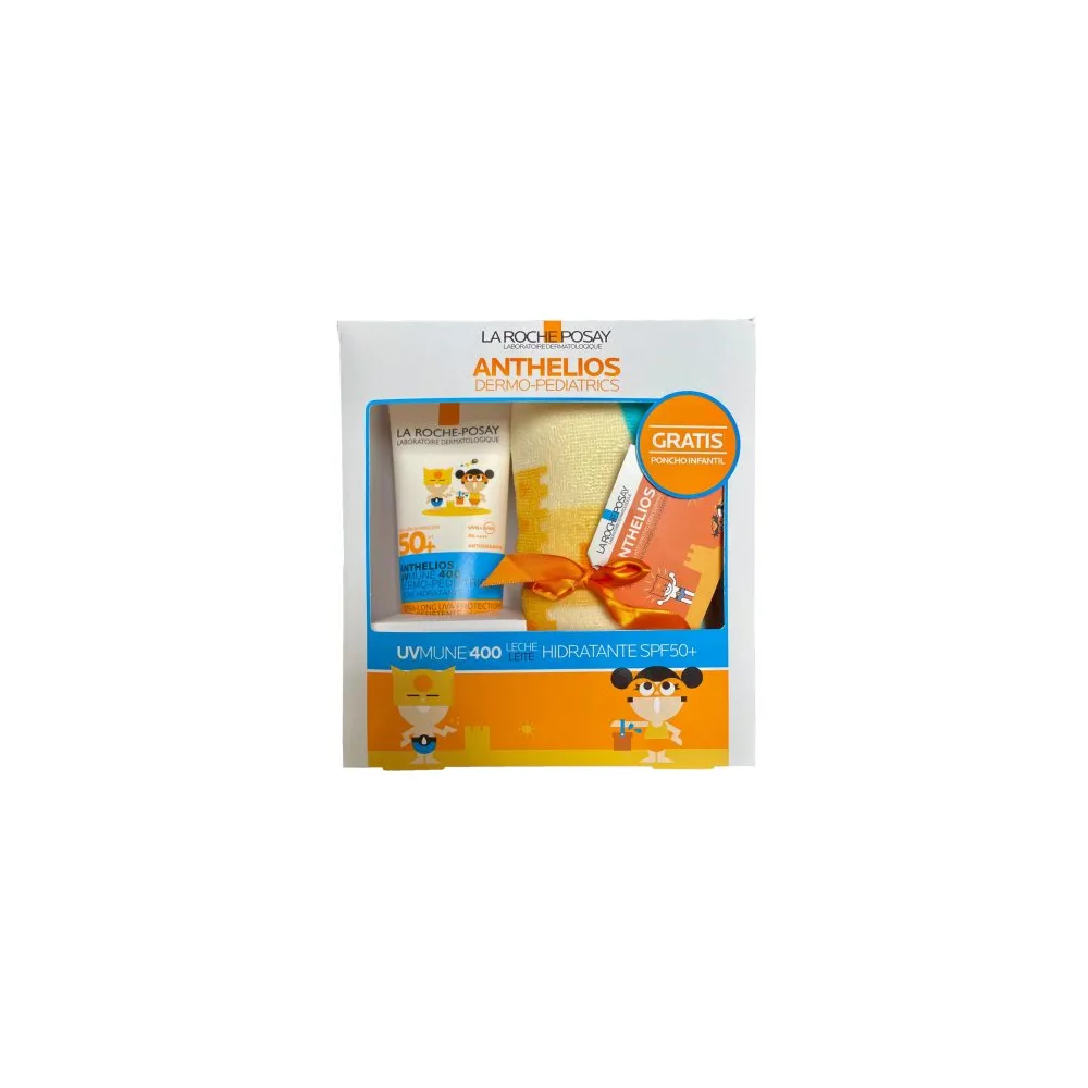 La Roche Posay Anthelios Dermo-Pediatrics PACK Leche Solar Hidratante SPF50+ 250ml + Poncho Infantil Gratis | Bonsanté