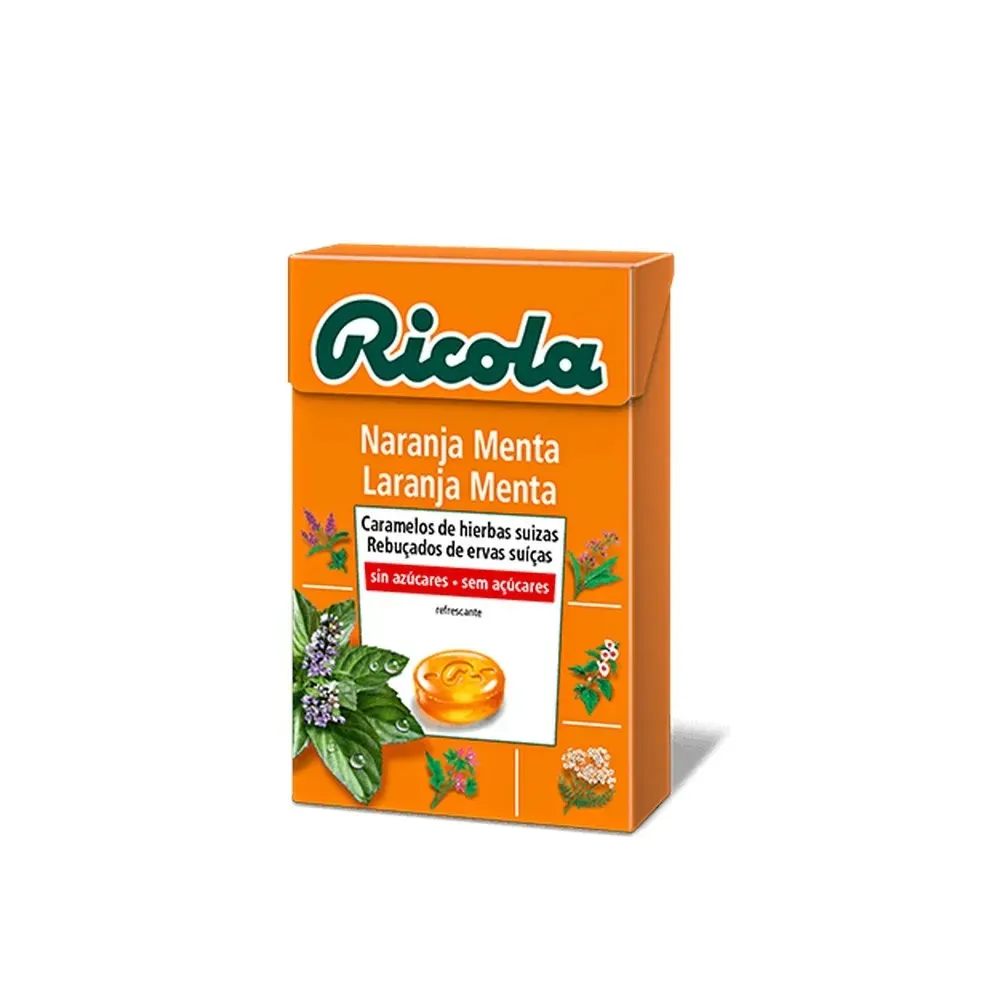 Ricola Naranja Menta Caramelos Sin Azúcares 50 Gramos | Bonsanté