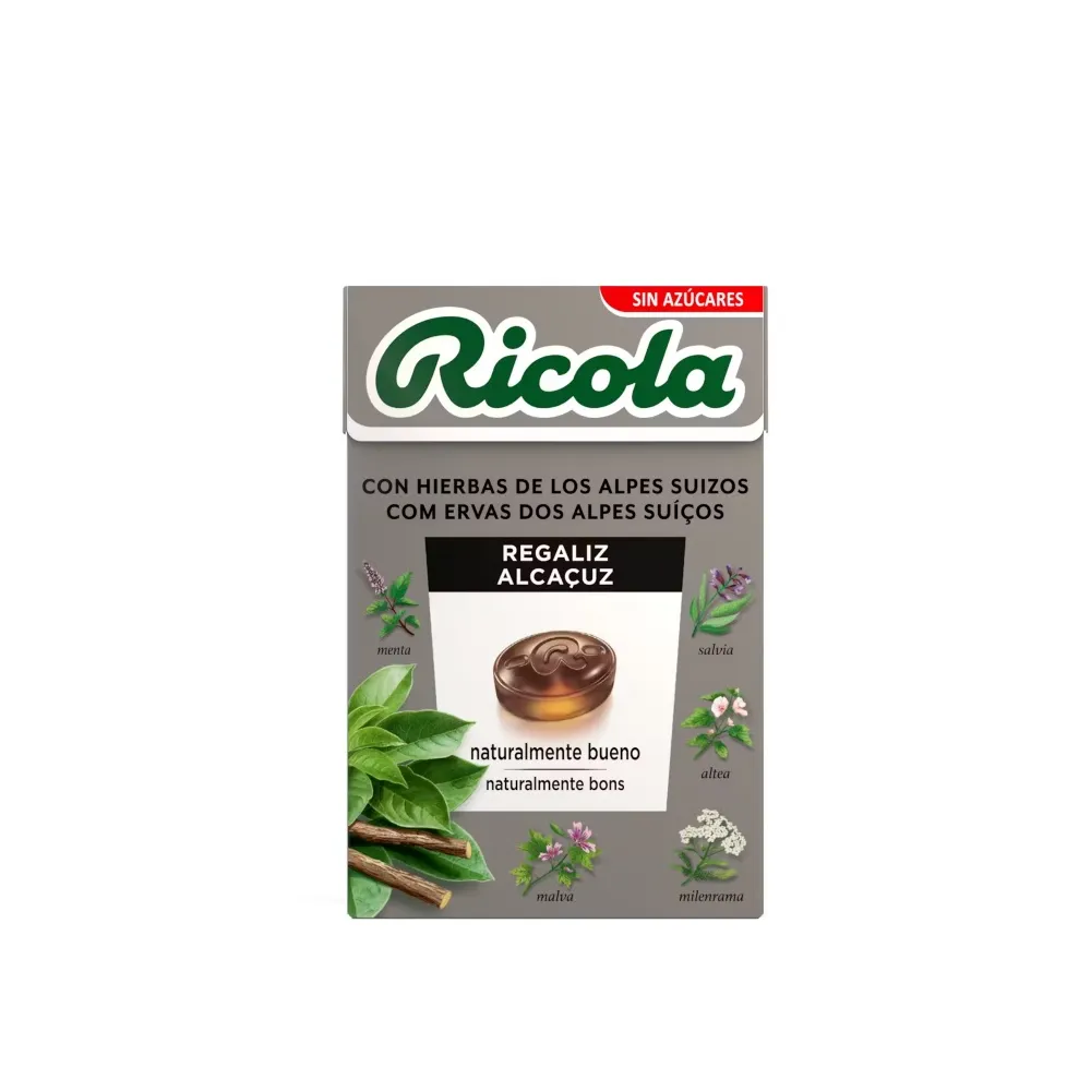 Ricola Regaliz Con Hierbas Alpes Suizos Caramelos Sin Azúcares 50 Gramos | Bonsanté
