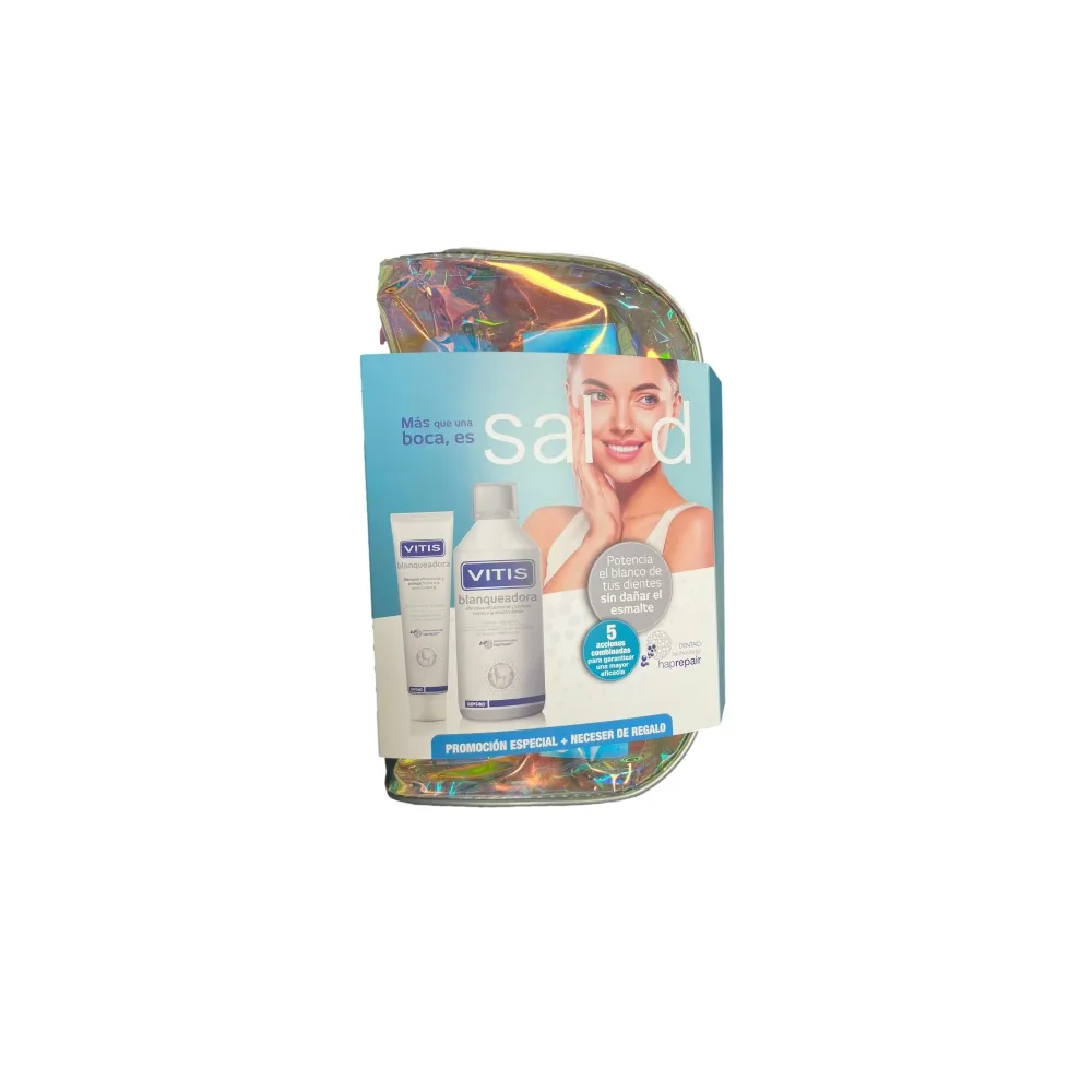 Vitis Pack Blanqueadora Colutorio 500 Ml + Pasta 100 Ml *NECESER REGALO* | Bonsanté
