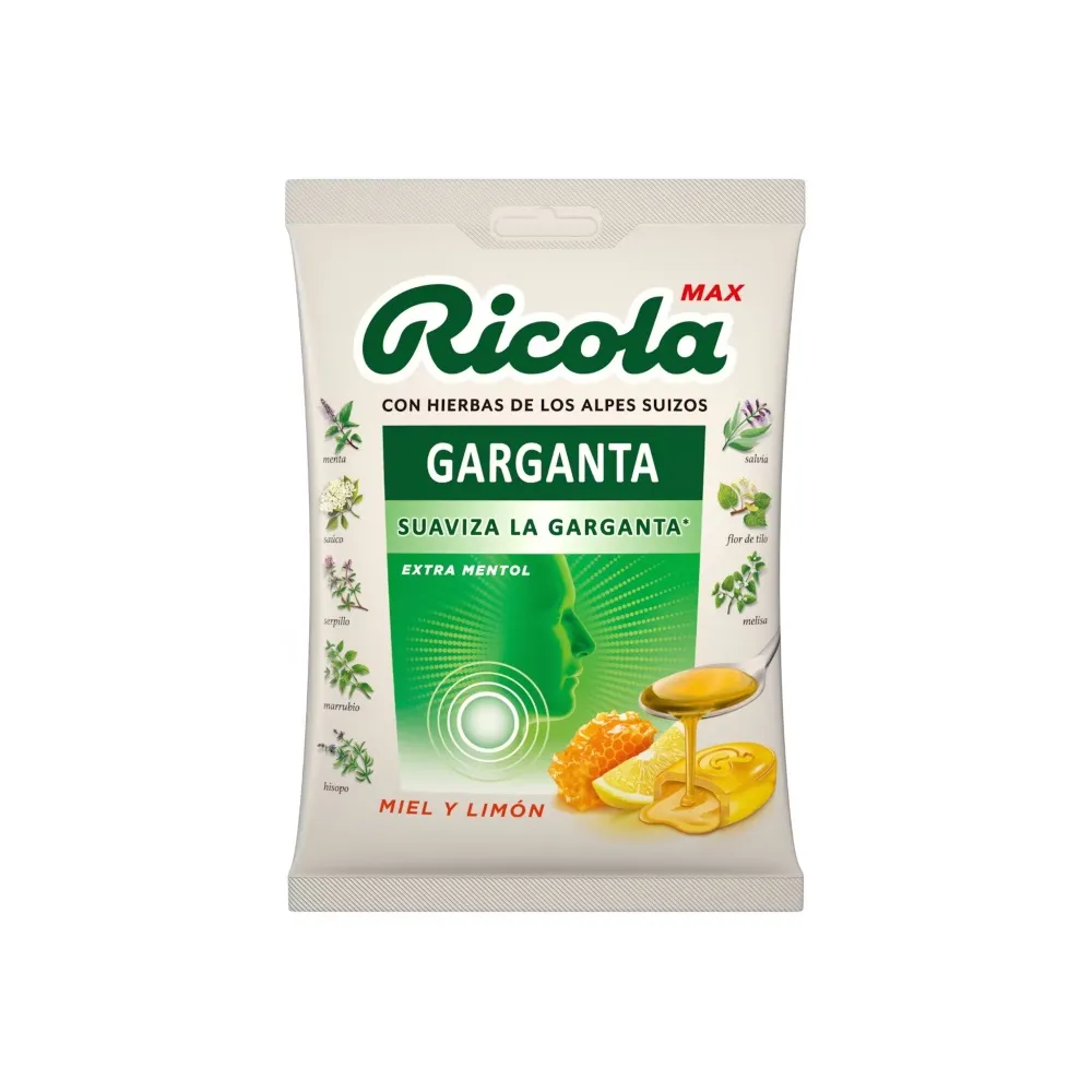 Ricola MAX Bolsa Caramelos Garganta Miel y Limón 68 Gr | Bonsanté