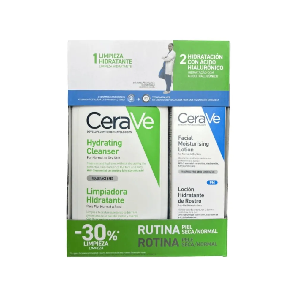 Cerave Rutina Piel Seca PACK Limpiadora Hidratante 473 ml + Loción Hidratante 52 Ml | Bonsanté