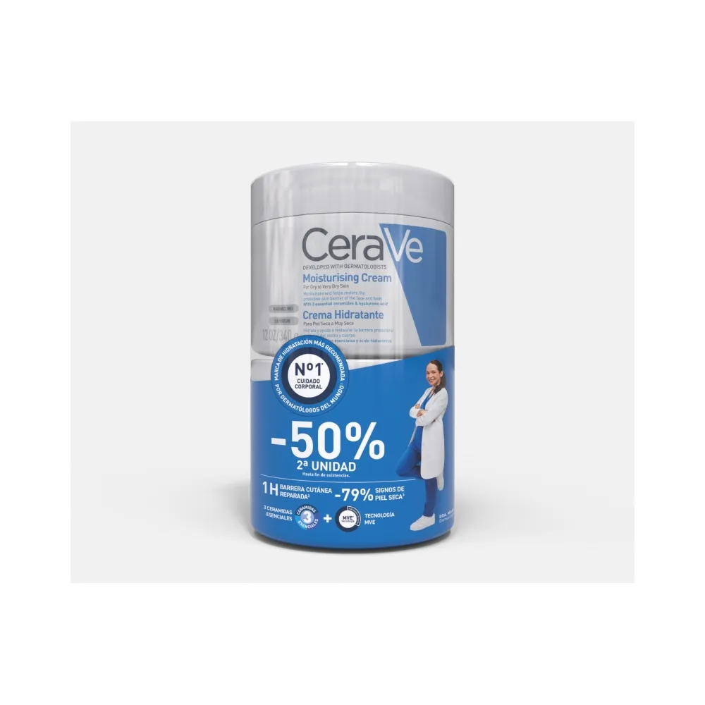 CeraVe Crema Hidratante Duplo 2ªud. -50% 2x340 gr | Bonsanté
