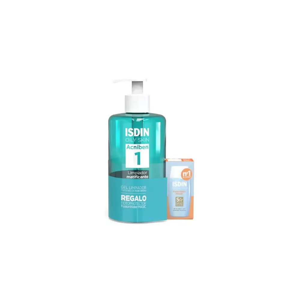 ISDIN Acniben Gel Limpiador Matificante 400 ml *Pack Regalo con Fusion Water Magic* | Bonsanté