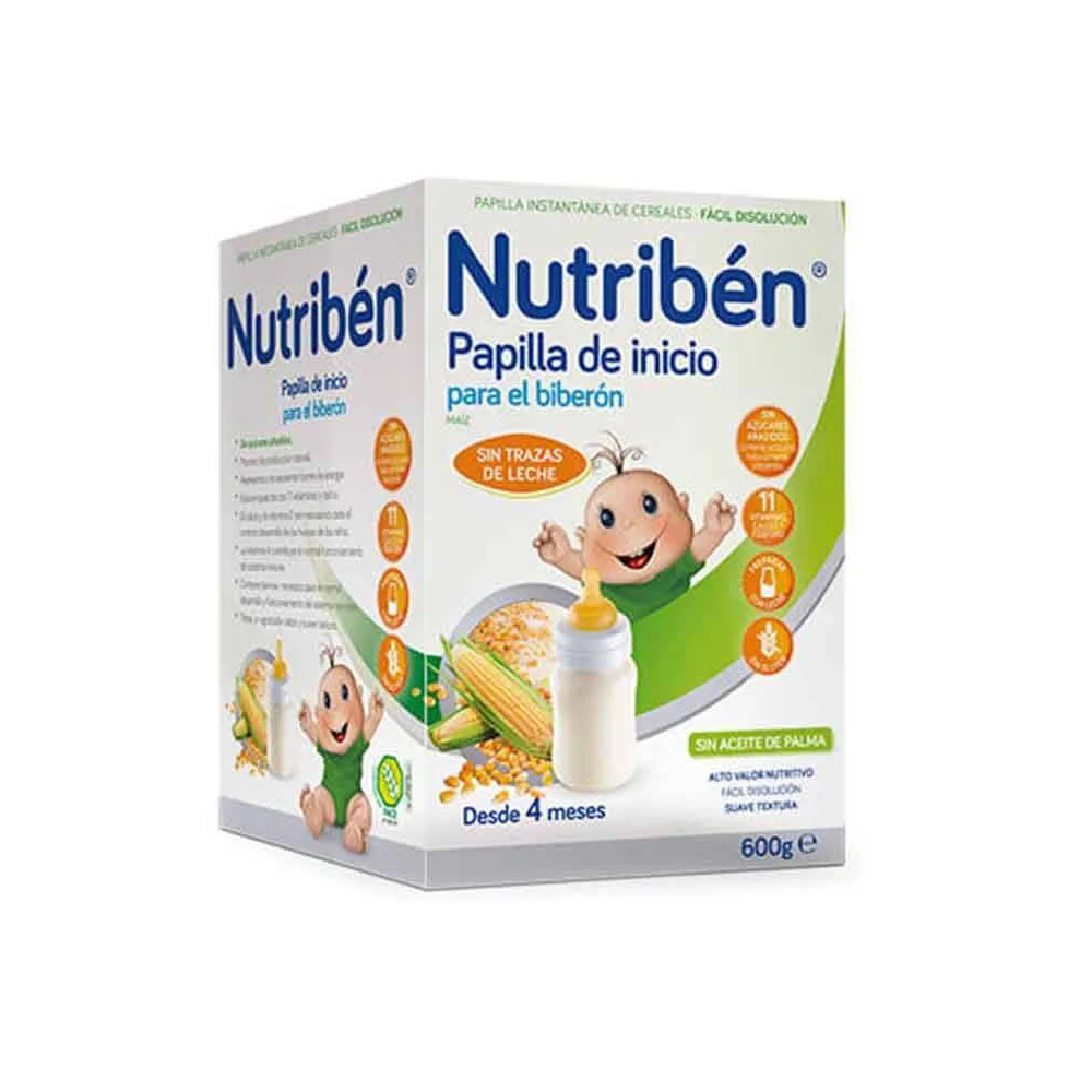 Nutriben Papilla Inicio Biberon Sin Gluten 600 Gramos | Bonsanté