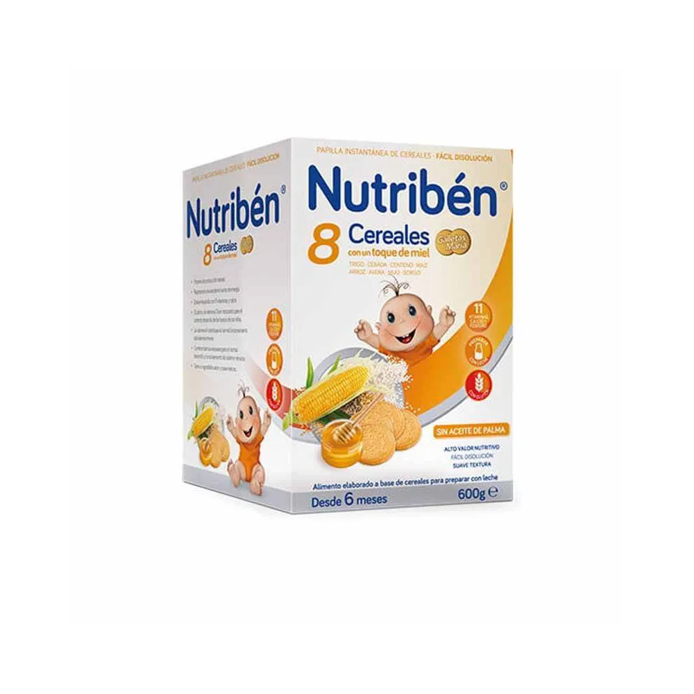 Nutriben 8 Cereales Y Miel Con Galletas Maria 600 Gramos | Bonsanté