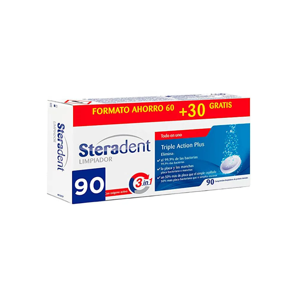 Steradent Limpiador Dentaduras 3 X 2 Triple Acción | Bonsanté