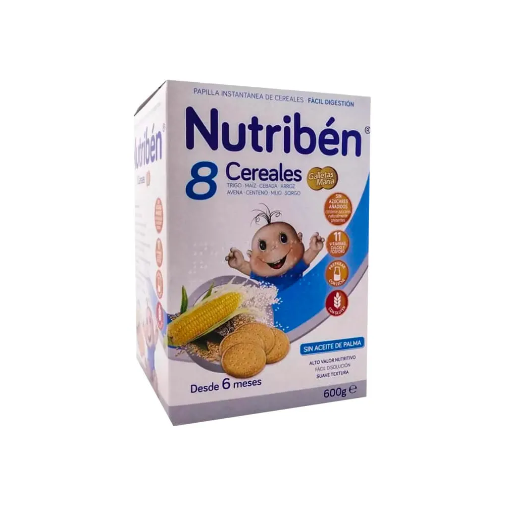 Nutriben 8 Cereales Con Galletas María 600 gr | Bonsanté
